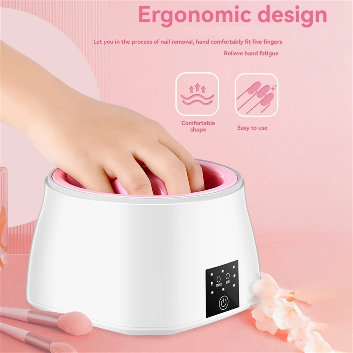 

A61I Electric Nail Soaking Bowl Acetone Proof: Faster Soak Off Gel Nail Polish Remover Bowl- Heated Manicure Bowl EU Plug
