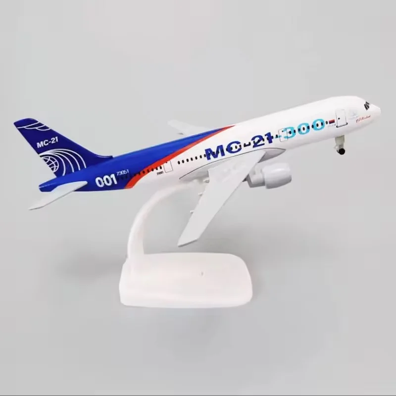 Fit For Scale Model Airplane 20CM Russian MC-21 Aircraft Metal Die-cast Toy Model with Wheels Collection Display Gift