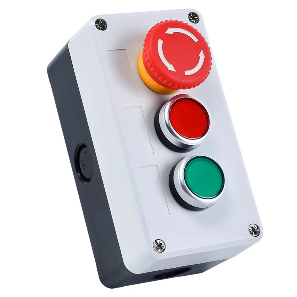 Industrial Push Button Switch Box 10A Waterproof Design Featuring 1NC+1NO Contacts for Automation and Control Circuits