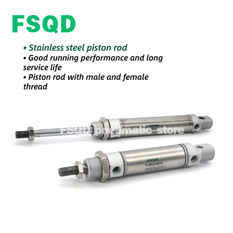 DSNU-10 16 20 25 32 40-5 10 15 20 25 30 40 50 60 70 80 100 125 150 160 200 250 300-ppv-a Yiyun Cilinders Dsnu Serie