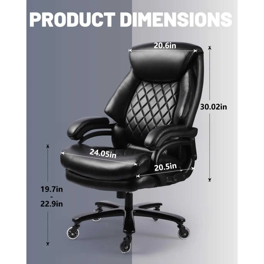 Heavy Duty Office Chair with Pocket Sp，600lbs Big and Tall Office Chair, Executive Office Chairs with Adjustable Lumbar Support