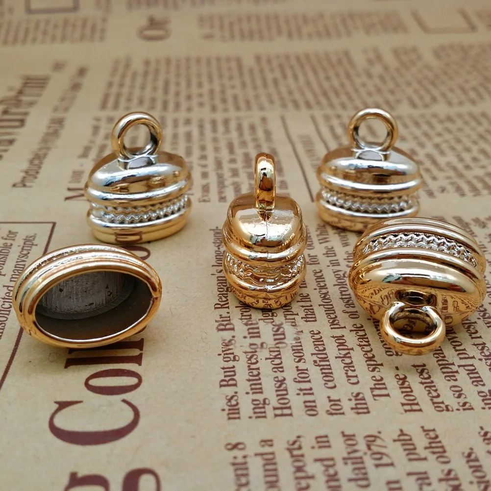 100Pcs Electroplated Tassel Cap DIY Accessories Durable Plastic for Jewelry Headdress Clothing Handmade Projects Rose Golden