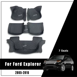 For Ford Explorer 2016 2015 2014 2013 2012 2011 2010 2009 2008 2007 2006 2005 7 Seater Car Floor Mats Leather Custom Carpets