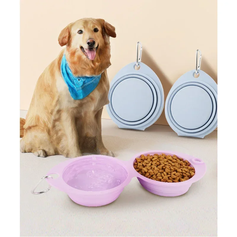 350ML Dog Travel Bowl Silicone Portable Pet Water Bowl for Cat Folding Dog Bowl Food Feeder Pet Drinking Basin