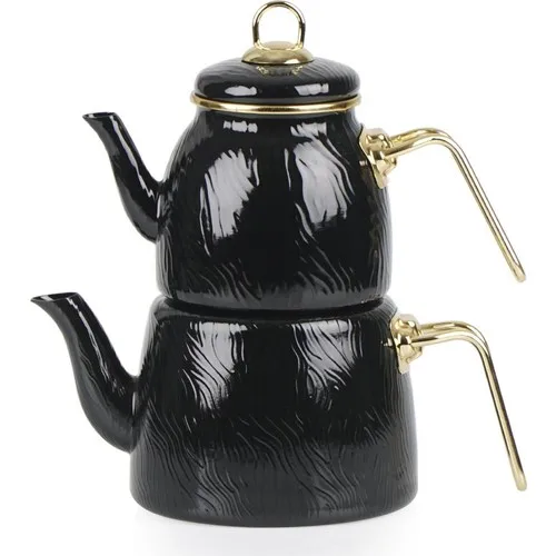 Acar Qualita Hüma Enamel Teapot-Black