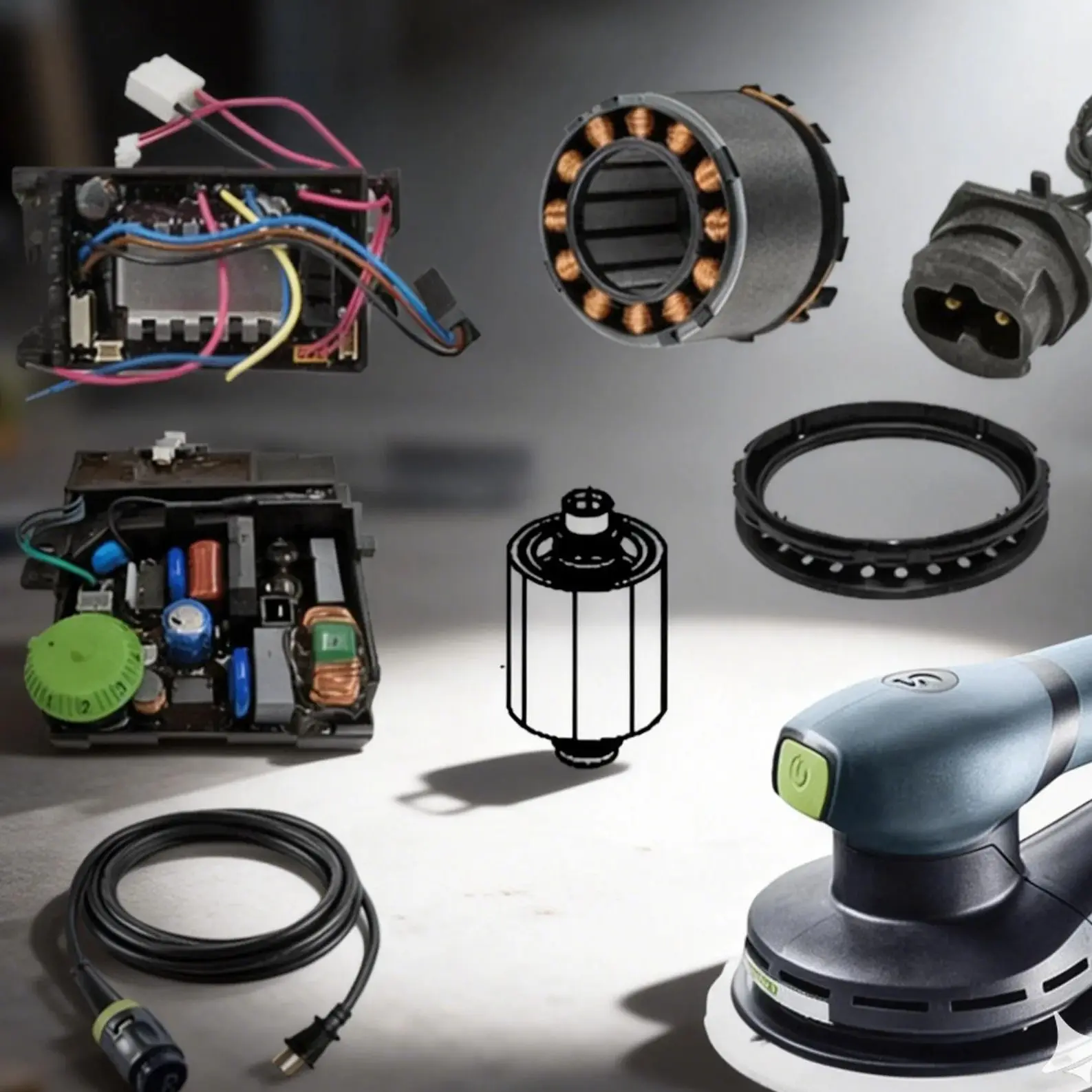 FESTOOL-Electric Brushless Dry Mill Factory Accessories, Grinding Pad, Power Interface, Power Cord, Speed Control, PCB.etc