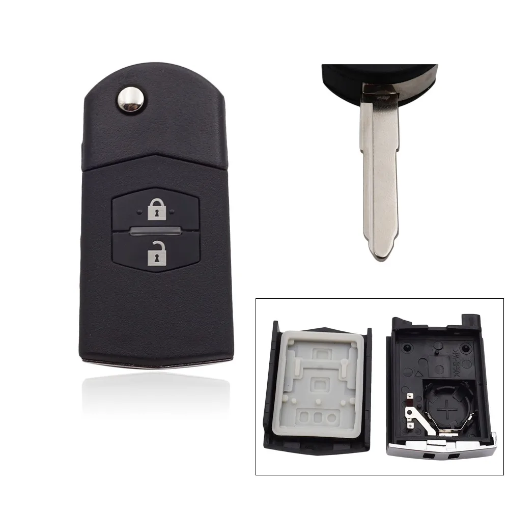 Xinyuexin Remote Key Fob Case Folding Flip Shell for Mazda 3 5 6 M6 Rx8 Mx5 2 3 Button Car Key Shell Plastic Shell Car Accessory