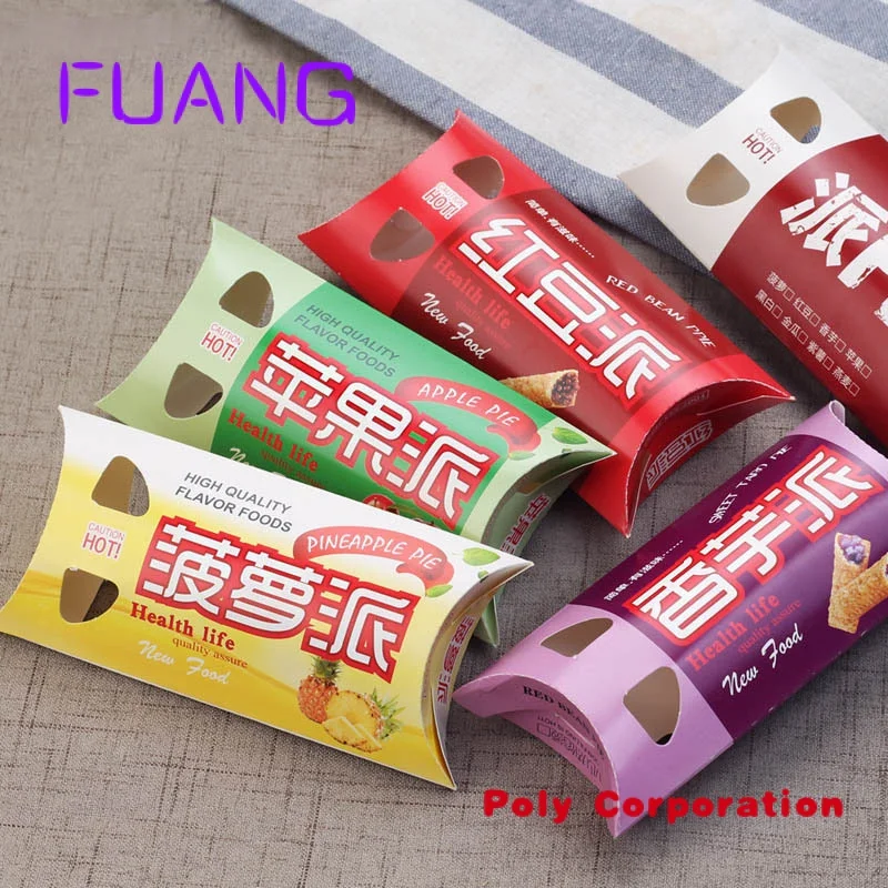 Custom 10x10x2,5 polegadas travesseiro forma krafy embalagem maçã abacaxi torta caixas branco