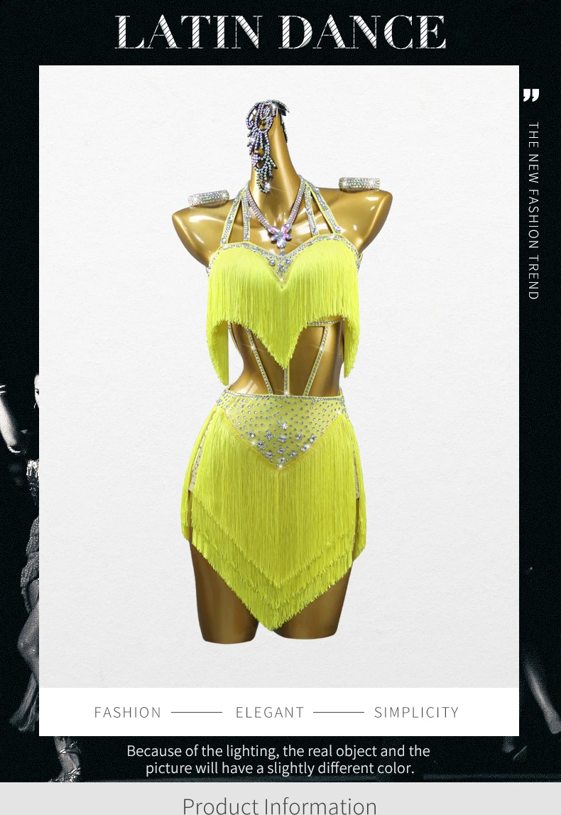 2026 Damen Partykleid Lateinamerikanisches Tanzkostüm Mädchen Tanzkleidung Kleider für Abschlussball und Party Erwachsene Sportliche Elegante Cabaret-Kostüme mit Fransen – Detail 2