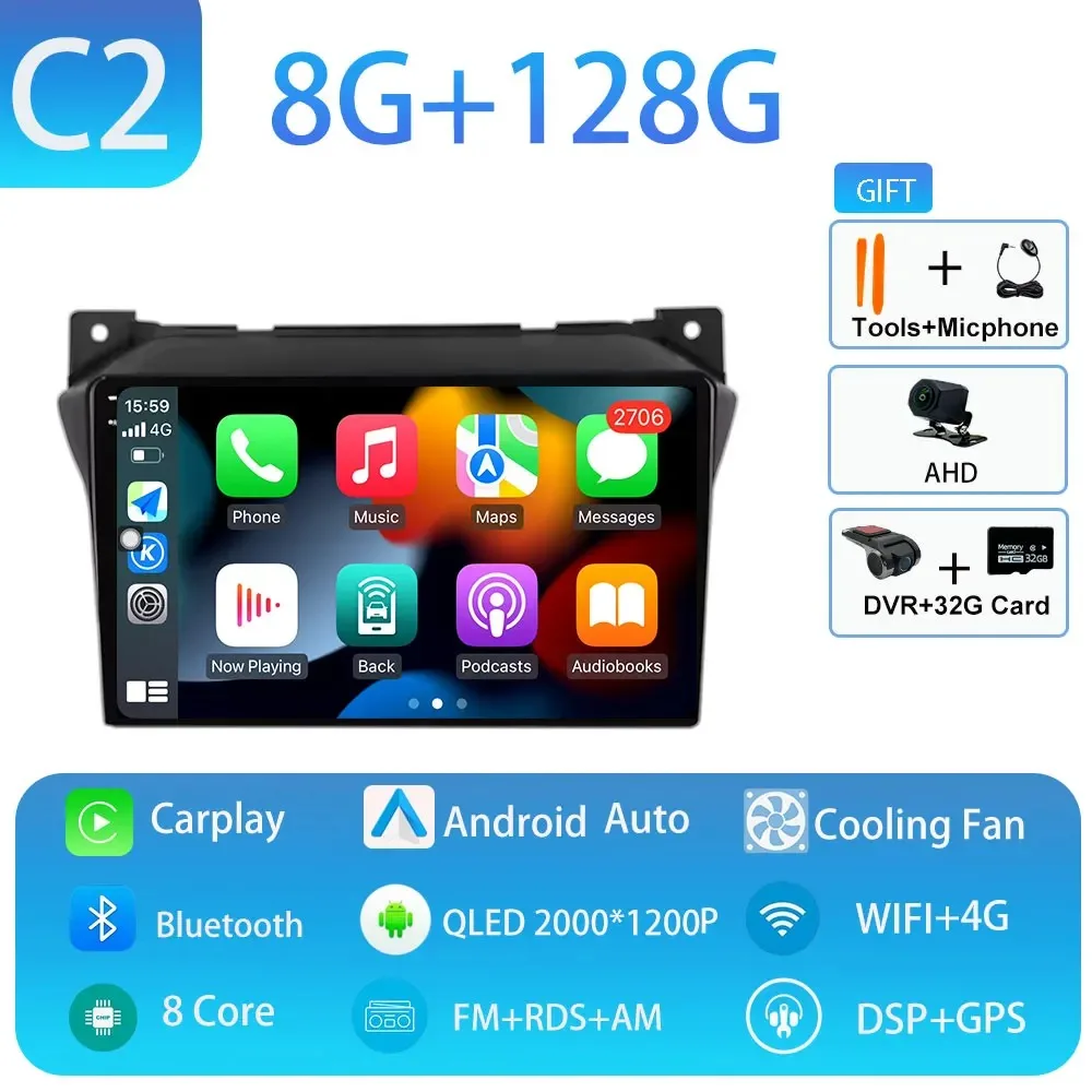 Android 15 Autoradio 360 Camera GPS Navigatie Multimedia Video Player Carplay Auto DSP RDS Voor Suzuki Alto 2009 2010-2016 2017