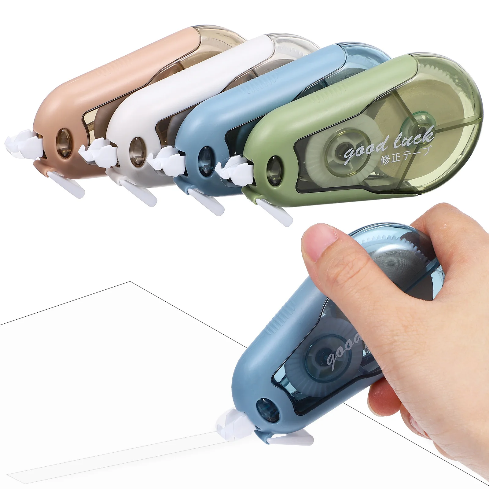 4 قطعة شريط تصحيح خطأ فوري يغطي اللوازم المكتبية المدرسية أداة الكتابة المدمجة لفة القرطاسية الشريط #2