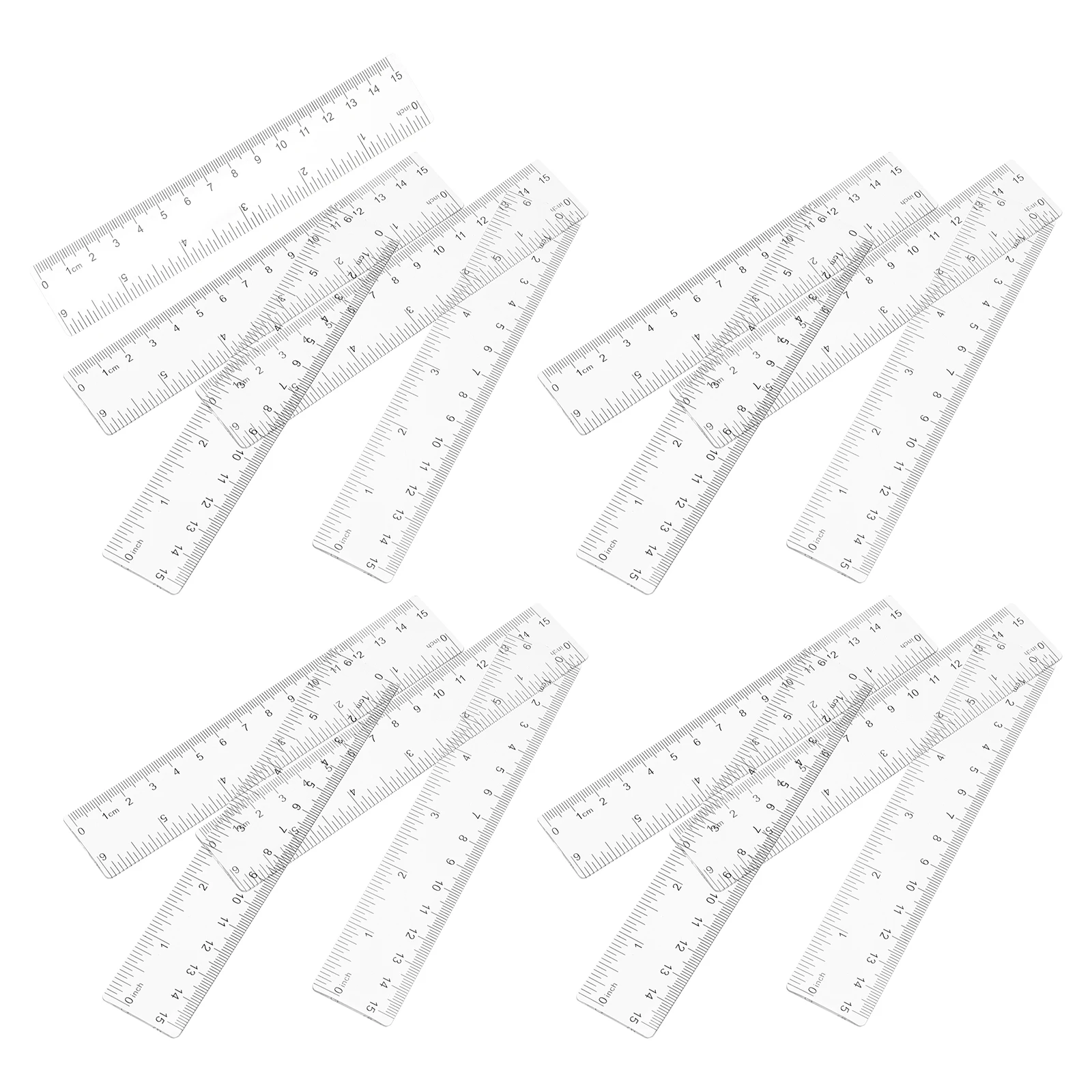 

25pcs Transparent Plastic Measuring For Students Drawing Tools School Stationery Multipurpose Scale Bookmark Ruler Clear