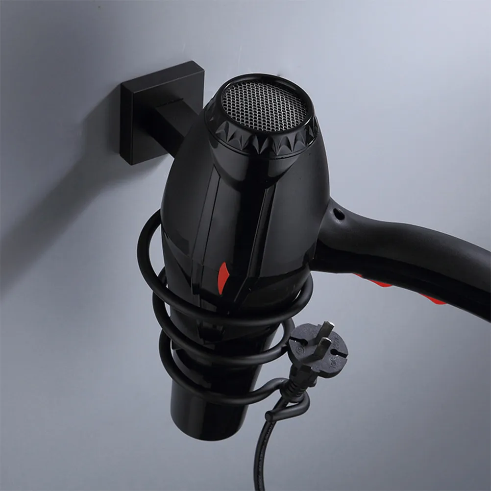 Hair Dryer Holder Wall Mounted Premium Aluminum Waterproof Rust-Resistant Thickened Base Hair Tool Organizer Adhesive Blow Dryer