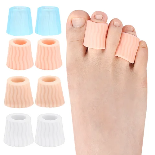 Imagen 2 del producto 10 Uds = 5 pares de tubo de silicona suave Protector de dedos de los pies ampollas de maíz almohadilla de protección de callos juanete herramienta masajeadora para aliviar el dolor de los dedos