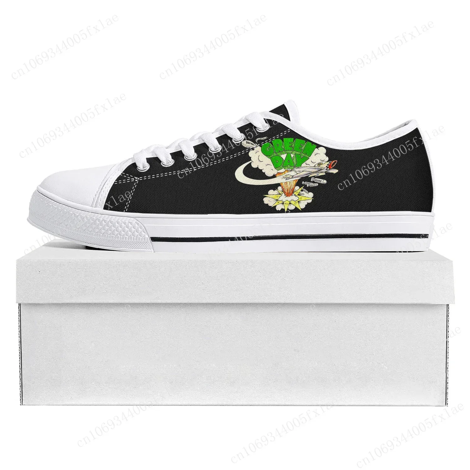 Green Day Pop Rock Band Low Sneakers, Homens Mulheres Adolescente Canvas Sneaker, Top de Alta Qualidade, Casual Casal Sapatos, Sapato Personalizado