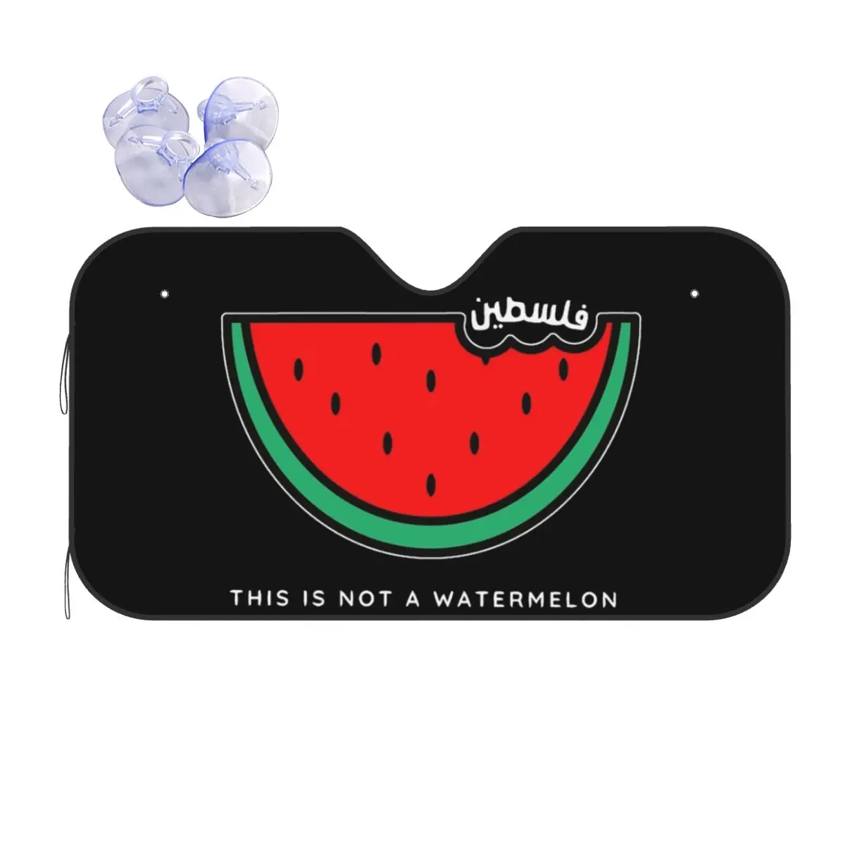 This Is Not A Watermelon Universal Windshield Sunshade Parody Magritte Watermelon Aluminium Foil Car Sunshade Car-styling