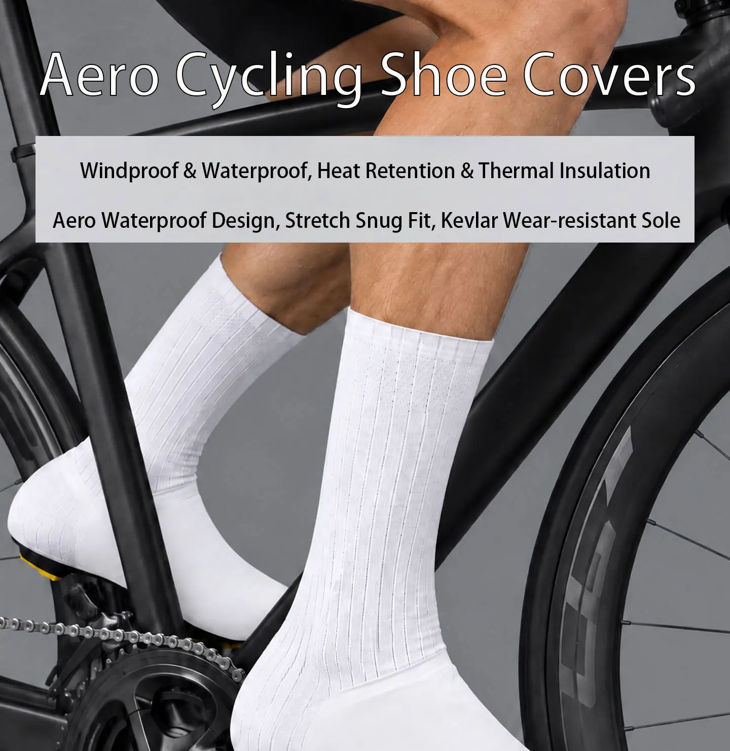 Integrierte Aero-Aerodynamik-Schuhüberzüge für Rennräder, Tt-Zeitfahrten, winddichte Schuhüberzüge mit Verschluss, atmungsaktive Fahrradausrüstung für Herren und Damen, Dh-S03 – Detail 1