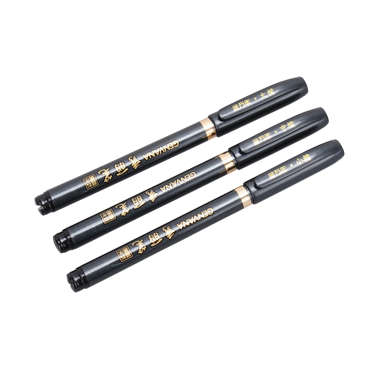 3Pcs Calligraphy Brush Pens With Soft Nylon For Writing Chinese Japanese Calligraphy Markers Lettering Brushes Art Supplies