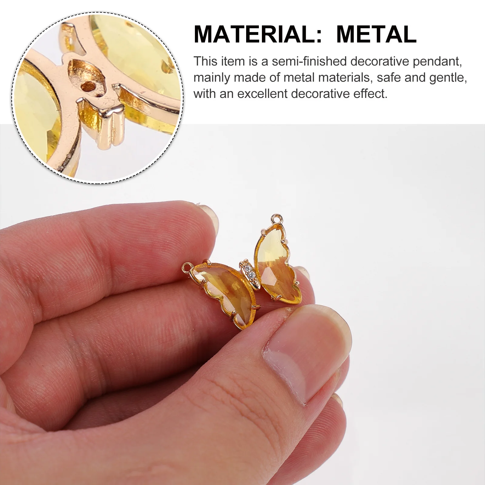 

10Pcs Chic Metal Butterfly Pendants Versatile Charms for DIY Accessories Sweater Chains Bright Charms Metal Pendant