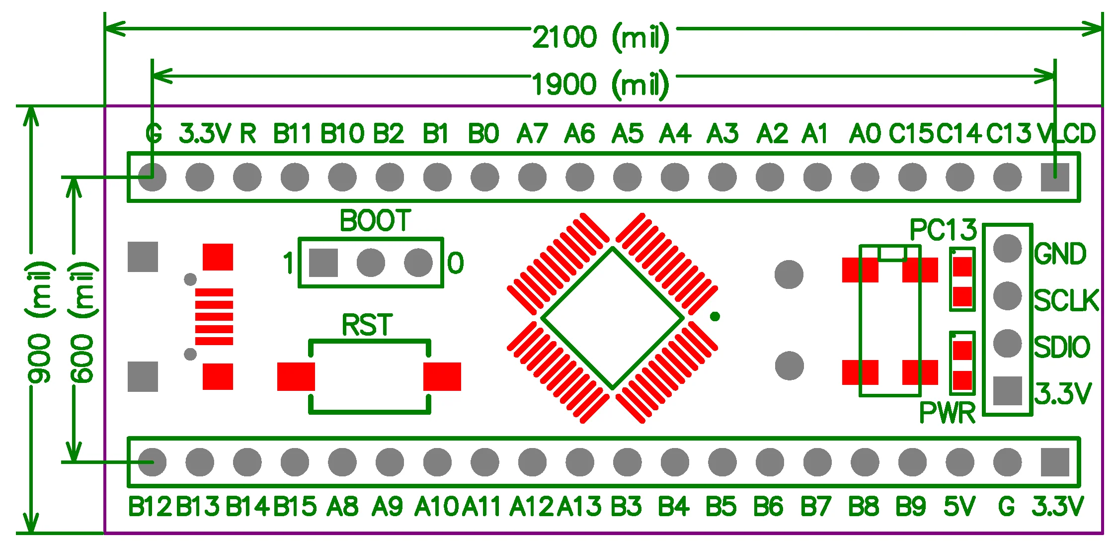 STM32L151C8T6A core board LCD LCD STM32L151 minimum system development board promotion of low power consumption