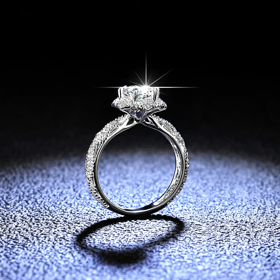 Imagem -06 - Butterflykiss-moissanite Anel de Diamante para Mulheres e Meninas Anel de Noivado Diamante Brilhante 100 Jóias de Prata Esterlina Promessa Presente 1ct