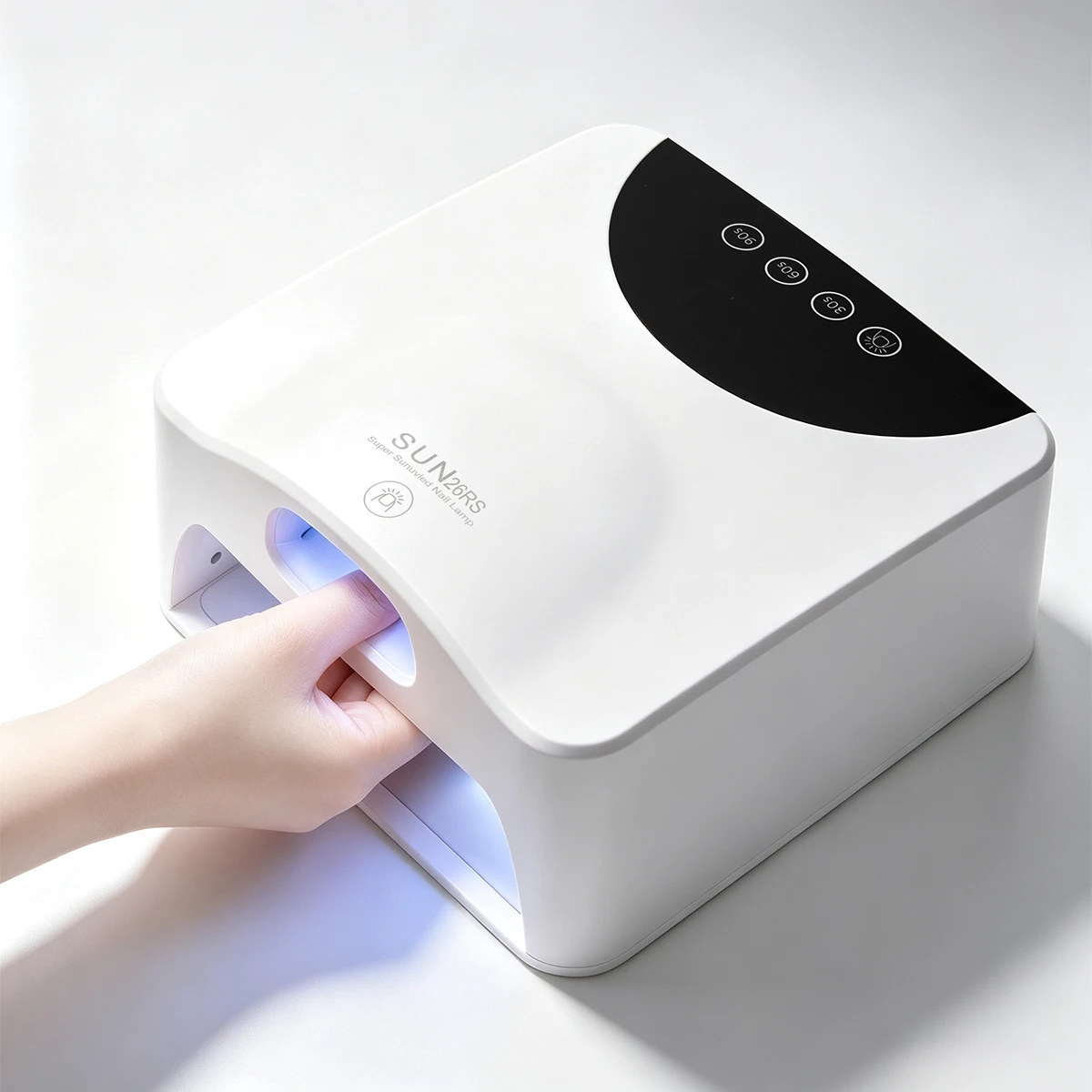 デュアルモードuv-ledネイルランプ。速乾性ジェルネイル用。磁石付きミラー台座、自動センサー搭載。