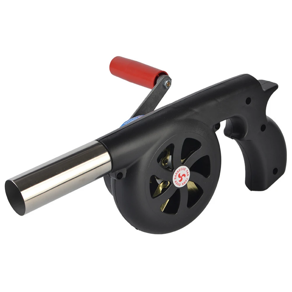 

Barbecue Air Blower Handheld BBQ Grill Fire Bellows Manual Barbecue Hair Dryer Hand Crank Heat Insulation Kitchen Gadgets Tool