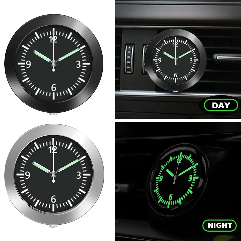 Reloj luminoso para coche, reloj adhesivo interno para automóviles, relojes mecánicos de cuarzo, adorno automático apto para salpicadero/barco/bicicleta, 1 ud.