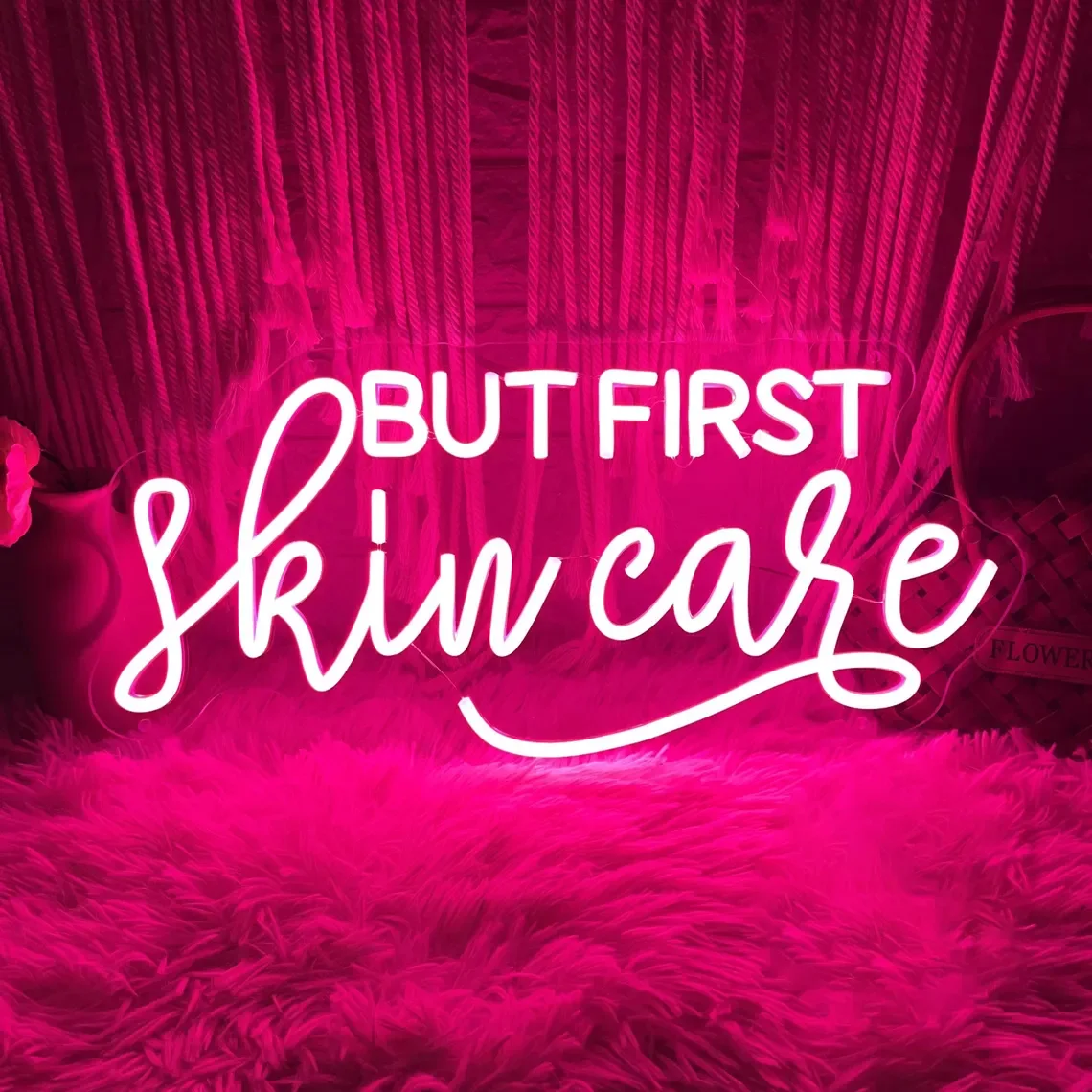 

But First Skin Care Neon Sign Beauty Salon Room Decor SkinCare Facial Room Spa Studio Wall Decor Business Neon