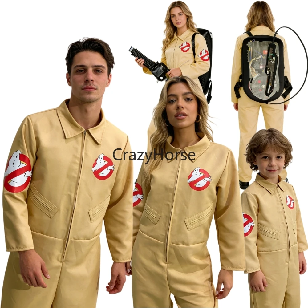Disfraz de Cazafantasmas para adultos, disfraz de Cazafantasmas para hombres y mujeres, traje de Halloween, mono para niños, ropa infantil, paquete cuántico