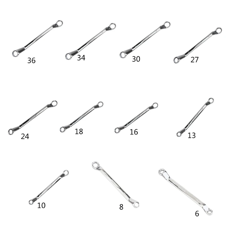 Practical Metric Ratchet Wrench Double Box End Rust Resistance Wrench 75° Offset Handle Wrench Electrician Repair