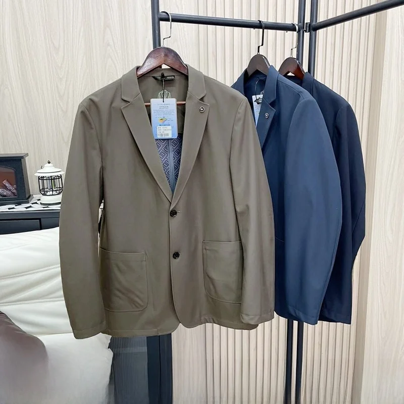 

Изысканный мужской повседневный однобортный костюм для весеннего сезона, без застежек, без следов, класса люкс, для делового стиля, высококачественный пиджак