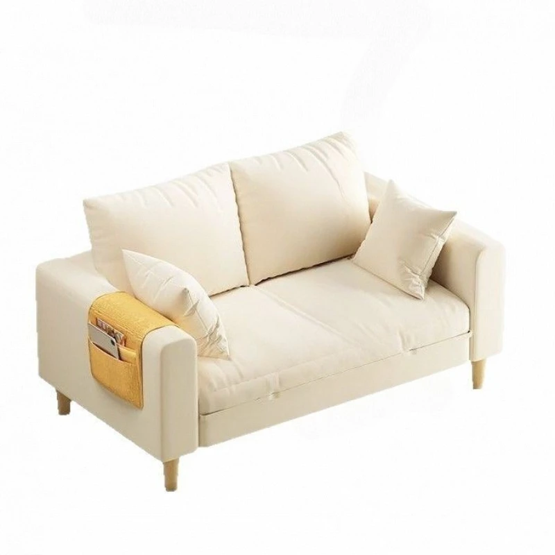 

Small apartment rental housing leather sofa, household living room simple small sofa