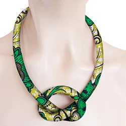 African Print Necklace Ankara Print Necklace African Ethnic Handmade Jewellery African Cotton Fabric Jewellery For Women WYB204