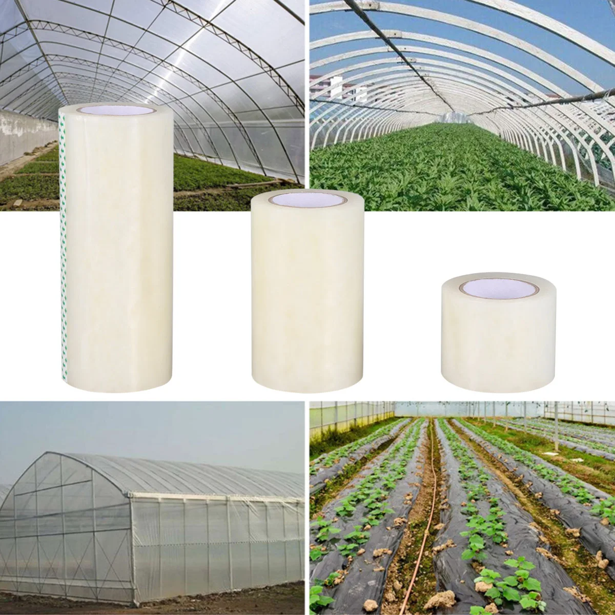 

3 Rolls Greenhouse Repair Tape Cold Resistant Transparent Greenhouse Film Plastic Patch Repair Adhesive Tapes 10cmx10m
