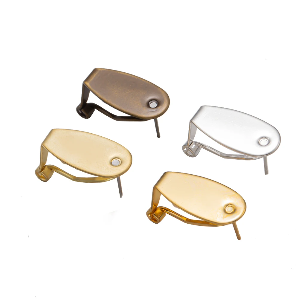 

Медные серьги-гвоздики 10 шт./лот 9x20 мм, крючок, зажим для ушей, пустая основа, латунь для ювелирных изделий, принадлежности, фурнитура