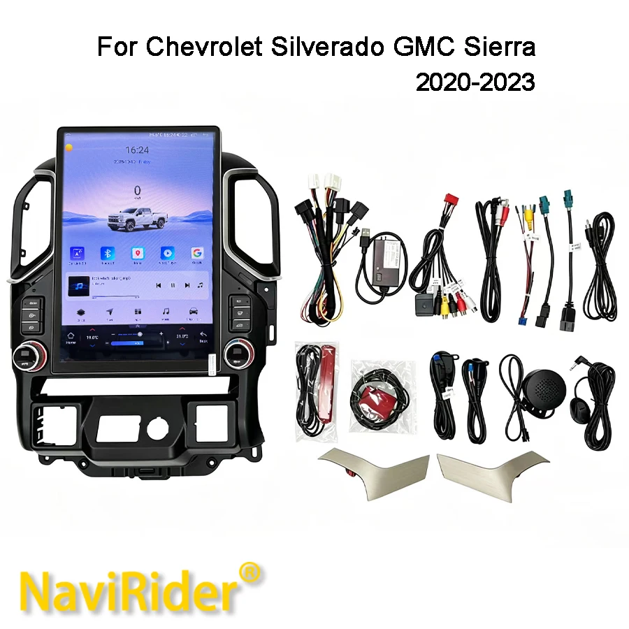 Écran Android 256 Go pour Chevrolet Silverado GMC Sierra 2020-2023, lecteur multimédia vidéo, navigation, autoradio, Carplay, unité centrale