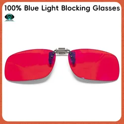 Glasses Clip 100% Blue Light Blocking Anti fatigue Detachable Lens Red Lens Gaming Glasses And Computer Glasses Clip