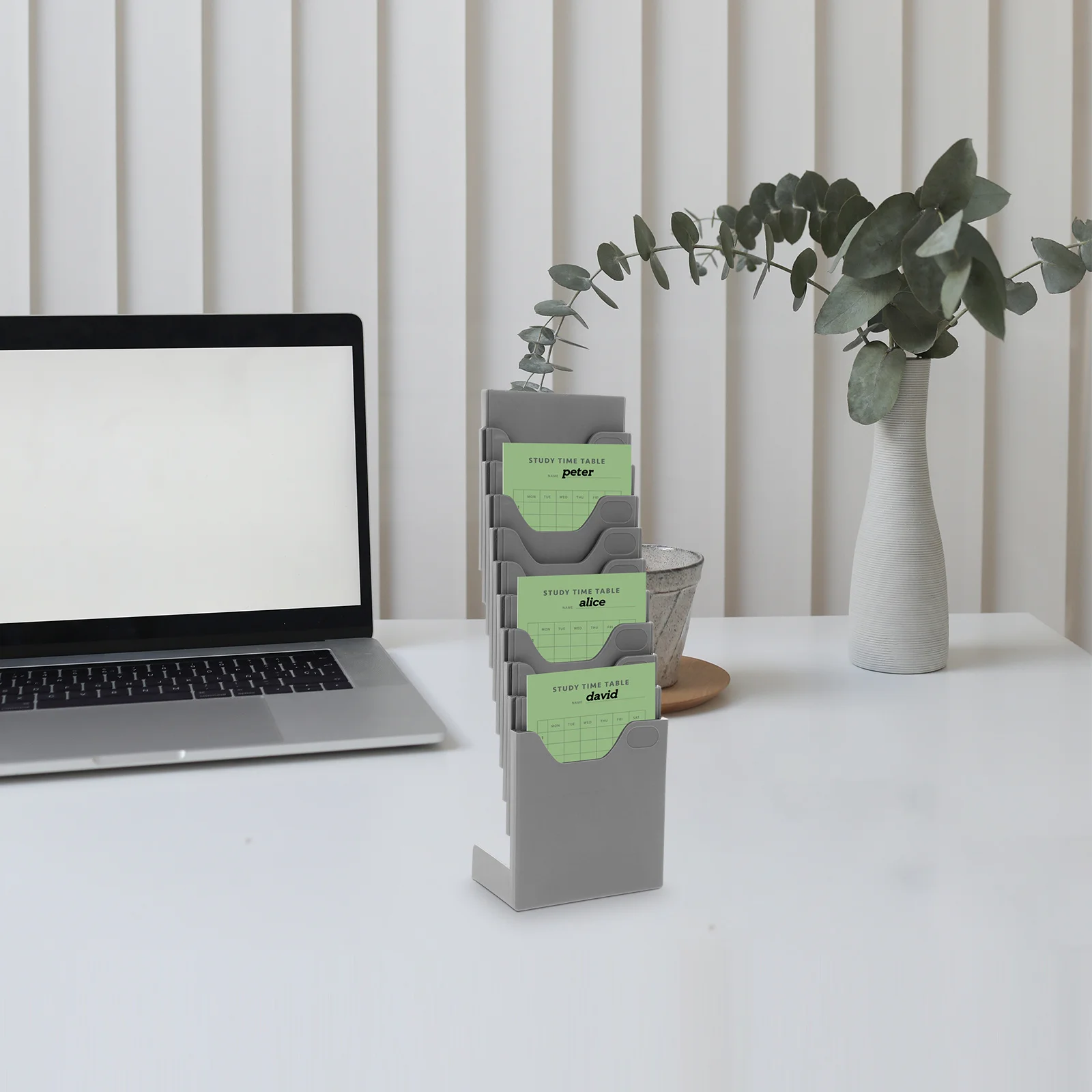 Standing Time Cards Holder Plastic Multi-Grid Card Slot Organizer For Office School Home Warehouse Retractable