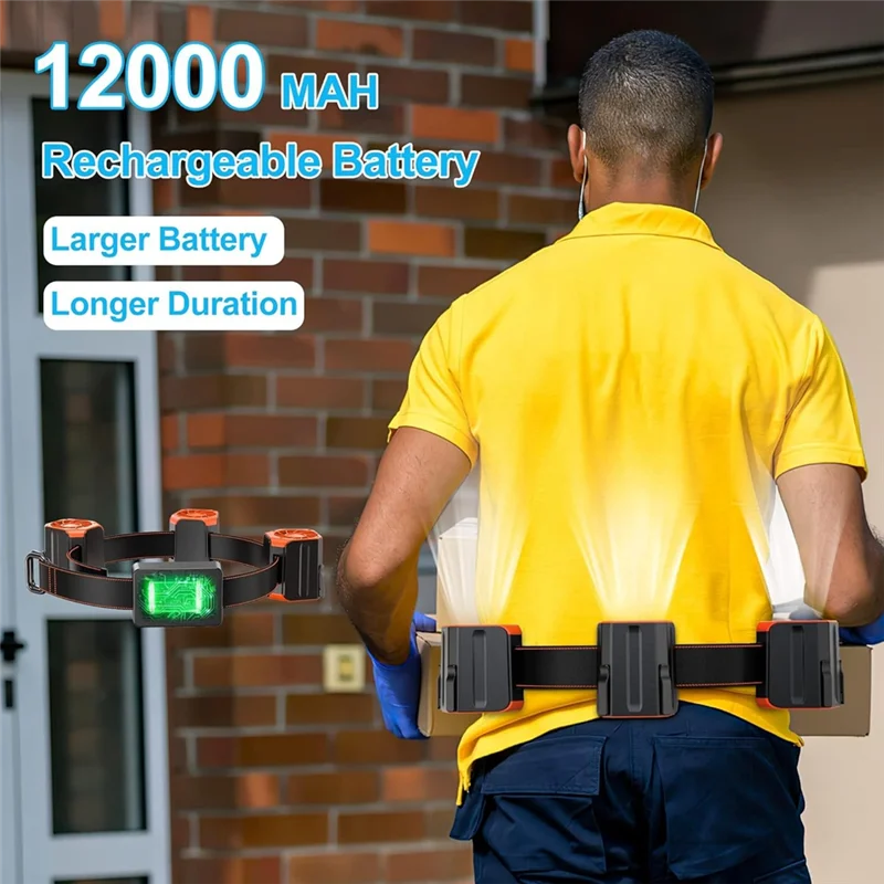 Портативный поясной вентилятор A97G с аккумулятором емкостью 1200 мАч, временем работы 20 часов, 2 режима скорости, свободные руки, перезаряжаемый поясной вентилятор