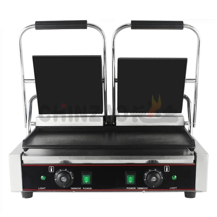 Commercial Double Stainless Steel Panini Maker Electric Grill Sandwich Press Machine Double Contact Grill Sandwich Press