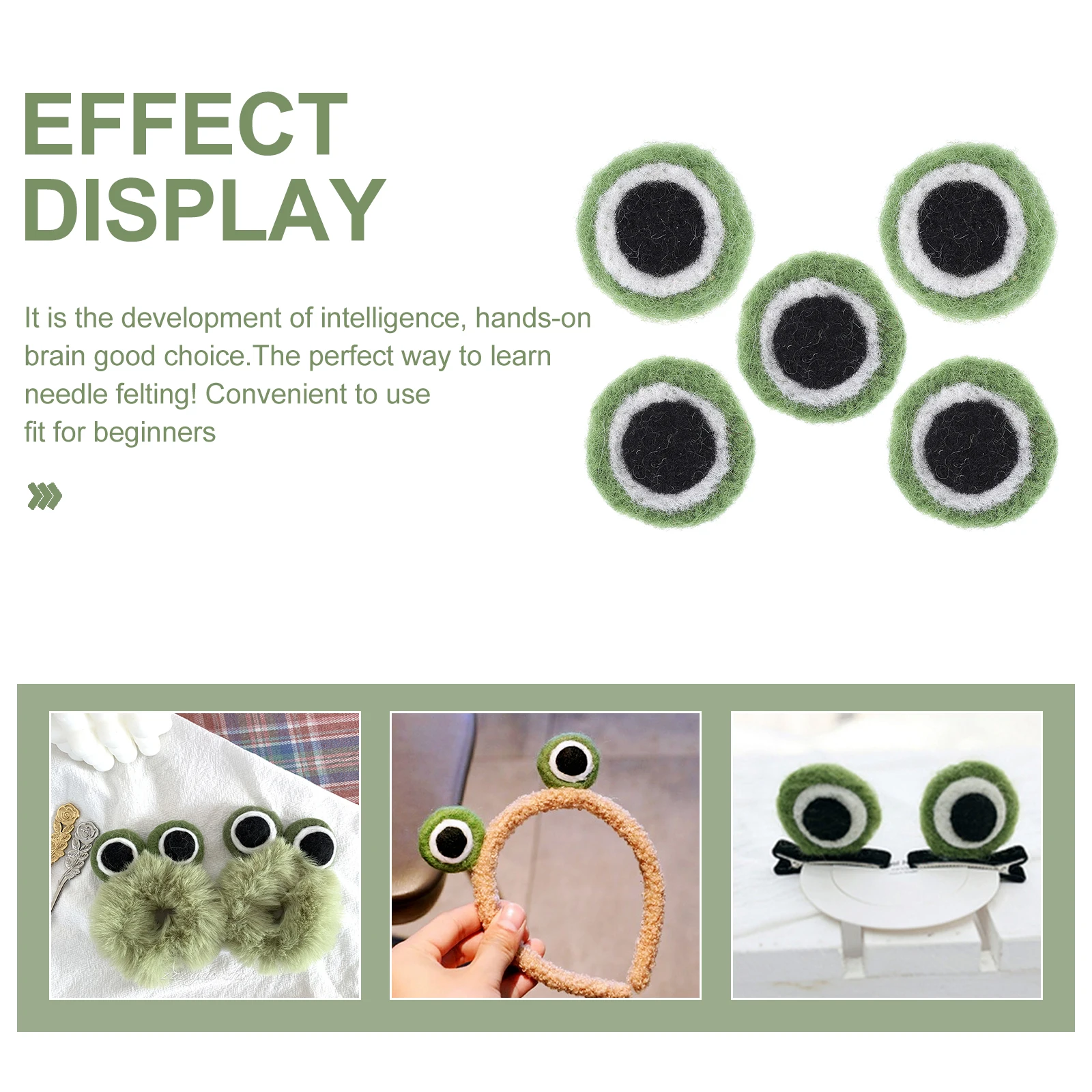 

5 Pcs Craft Eyes Felting Animals Frogs Crafts Wool s Crafting Material Diy Pendant