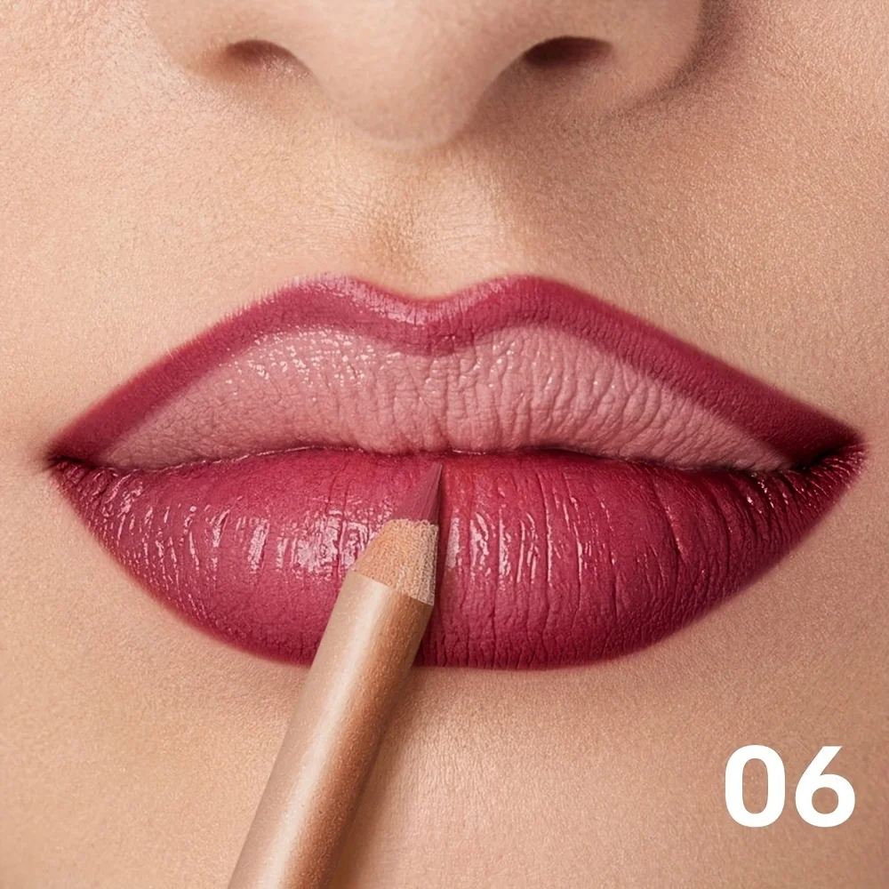 Matte Lip Liner Pencil Nude, langdurig waterdicht, veegvast, nauwkeurige omtrek, gladde romige formule