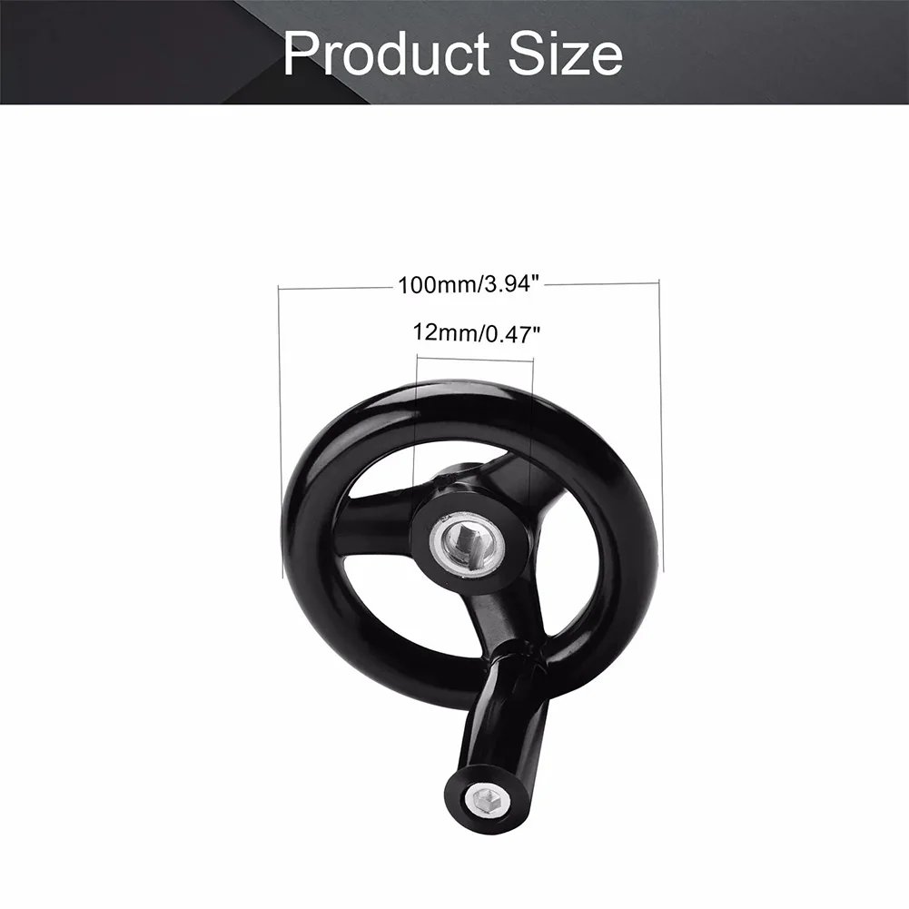 D125/200/100/160mm 3 Spoke Hand Wheel With Revolving Handle For Milling Machine Rotating Handle Modern Design