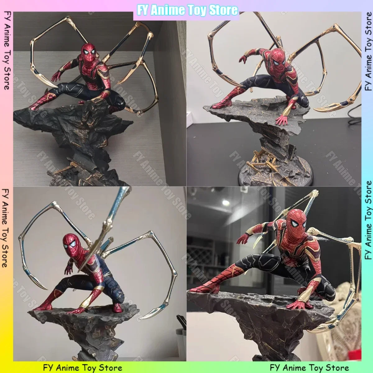 Spider Man 30 ซม.ขนาดใหญ่รูป Avengers Endgame Iron Spider ฟิล์มอนุพันธ์ของแท้ของเล่นเดสก์ท็อปเครื่องประดับเด็กของขวัญวันเกิด