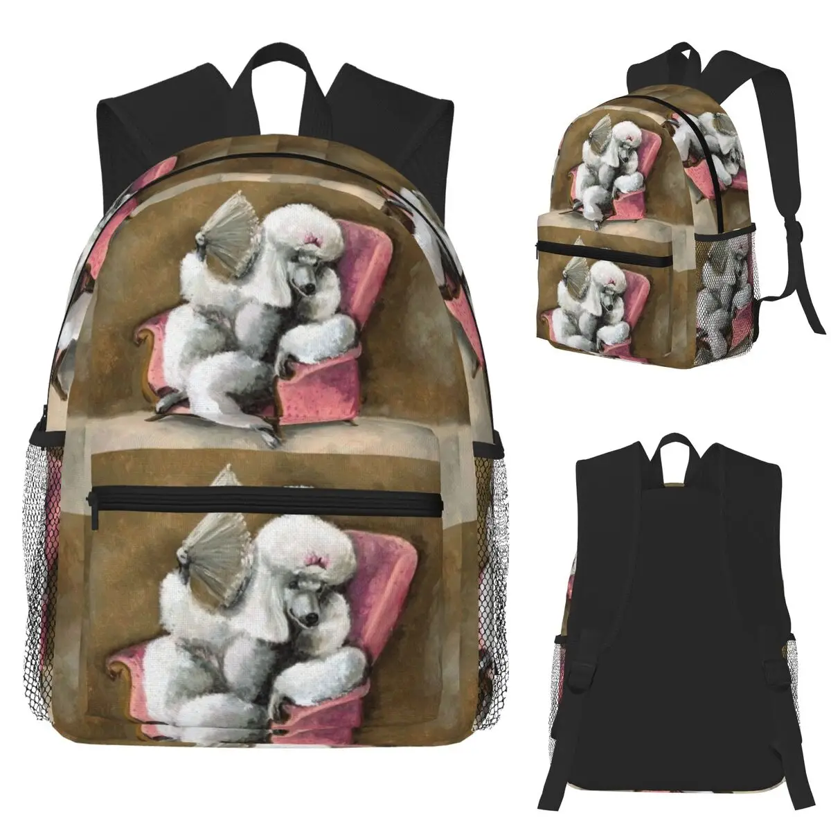 

Poodle Cute Pet Dog Student Backpack School Bag Hiking Travel Daypack for Men Women Fashion Bookbag Shoulder Bags