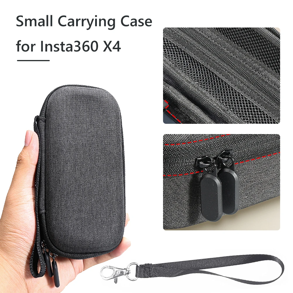 

for Insta360 X4 Portable Storage Bag Drop-Proof Camera Body Mini Storage Bag Including Lanyard Mini Protective Bag Anti-Scratch