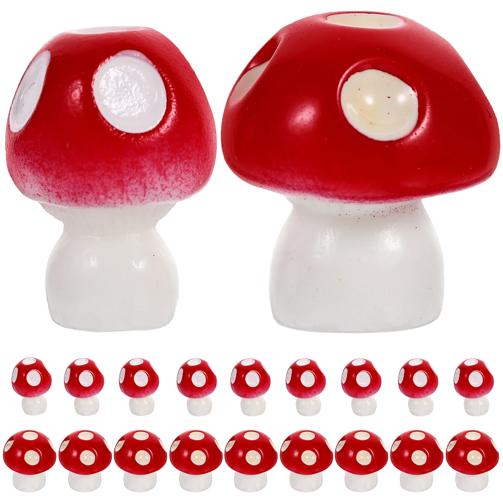 

20 Pcs Simulated Mushroom nament Mini Resin Figurines Fake Mushrooms Decoration Tiny Accessories Bonsai Decor