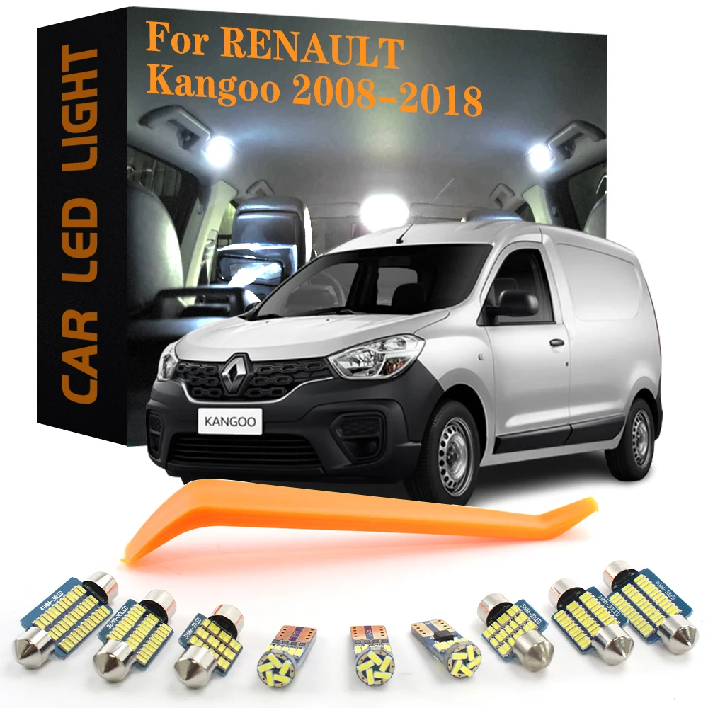 10pcs Canbus Car Accessories LED Indoor Light For Renault Kangoo 2008 2009 2010 2011 2012 2013 2014 2015 2016 2017 2018 No Error