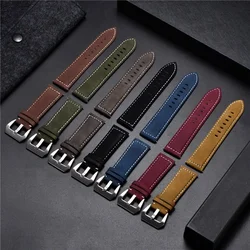 Matte Vintage Leather Strap Crazy Horse Leather Watchband 18mm 20mm 22mm 24mm for Luxury Watch Accessories Wristwatch Band